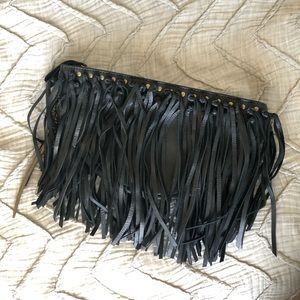 Fringe leather Clutch